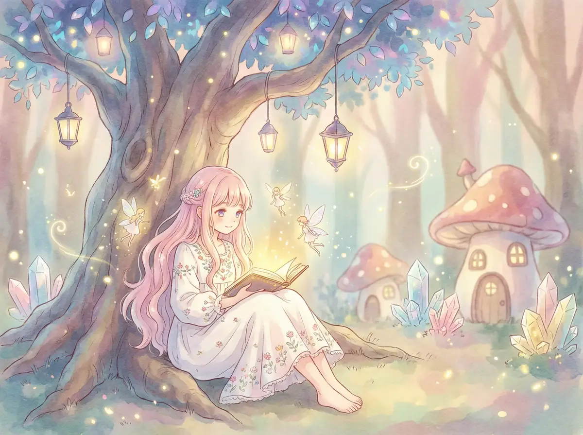 神马影视大全在线观看 - 魔法森林中阅读故事书的粉发少女与精灵